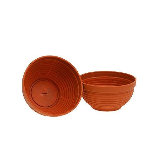 Floristik24 Bol R en plastique terre cuite Ø15cm, 10 pièces