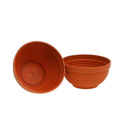 Floristik24 Bol R en plastique terre cuite Ø17cm, 10 pièces