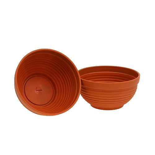 Floristik24 Bol R en plastique terre cuite Ø19cm, 10 pièces