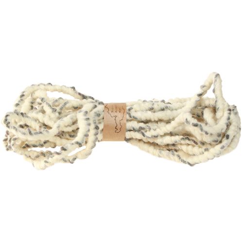 Article RAW cordon laine de mouton et jute cordon de laine feutre blanc gris 10m
