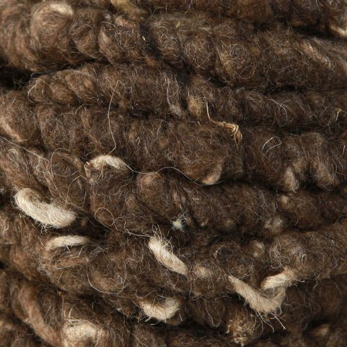 Article Cordon RAW cordon de laine avec laine de mouton jute marron 8mm 10m