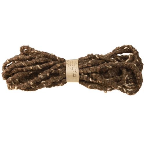 Article Cordon RAW cordon de laine avec laine de mouton jute marron 8mm 10m