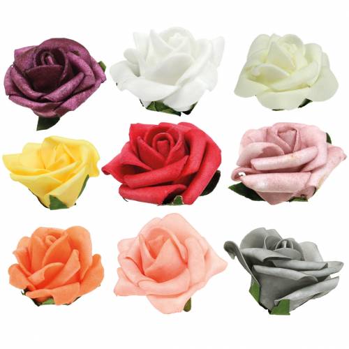 Article Mousse rose Ø6cm différentes couleurs 27pcs