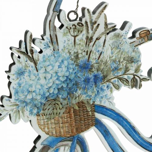Article Enseigne déco bois bicyclette été enseigne déco à accrocher bleu, blanc 31 × 25cm