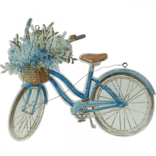 Article Enseigne déco bois bicyclette été enseigne déco à accrocher bleu, blanc 31 × 25cm