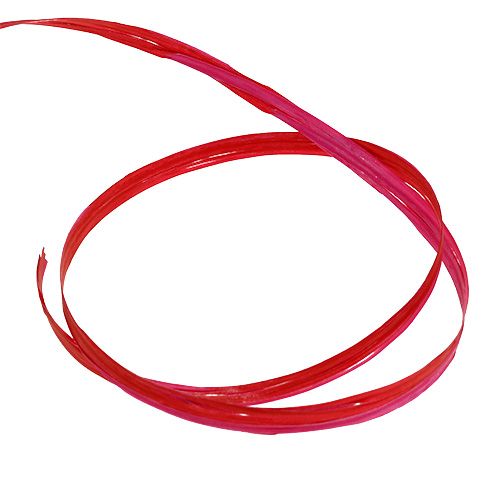 Article Raphia bicolore rouge-rose 200m