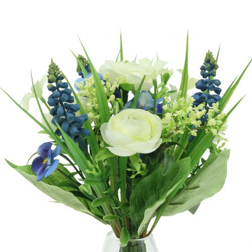 Floristik24 Bouquet de renoncule aux jacinthes de raisin blanc 25cm