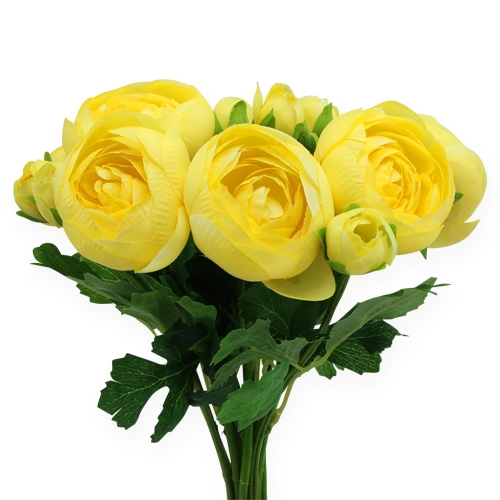 Floristik24.fr Bouquet de renoncules en tissu de soie jaune 30 cm - acheter  pas cher en ligne