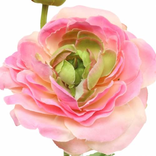 Floristik24 Ranunculus fleur et bouton rose artificiel 34cm