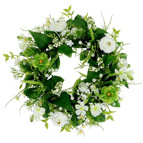 Floristik24 Couronne de renoncules avec pâquerettes Ø 30 cm blanc