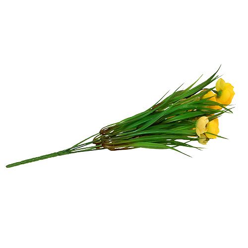 Floristik24 Bouquet de renoncules avec herbe 35cm jaune