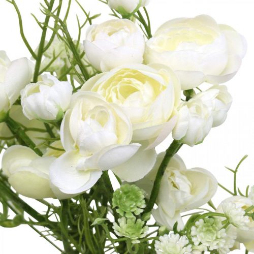 Article Bouquet De Renoncules Fleurs Artificielles Fleurs De Soie Blanc L37cm