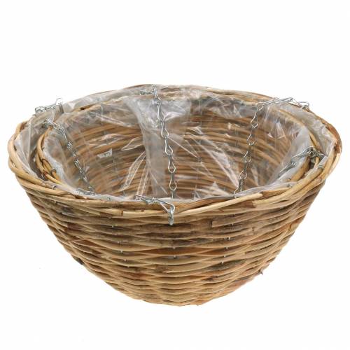 Floristik24 Panier suspendu en rotin Ø35 / Ø40cm, lot de 2