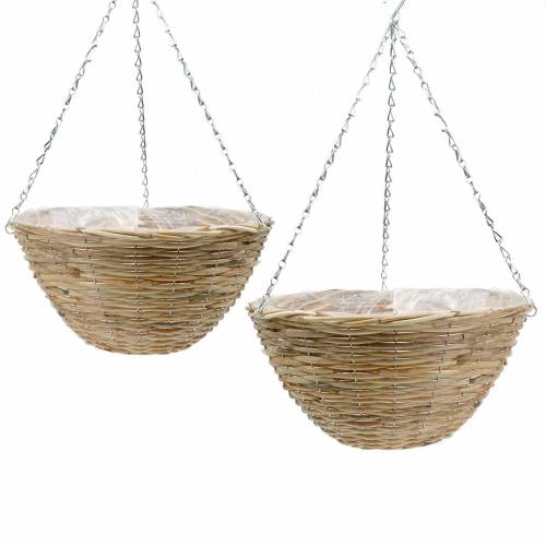 Floristik24 Panier suspendu en rotin Ø35 / Ø40cm, lot de 2