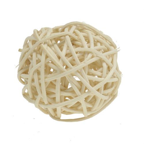 Article Boule en rotin blanchi Ø4cm 24 pcs