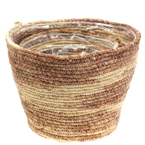 Article Panier à plantes rotin nature/marron Ø26/22/16cm 3pcs