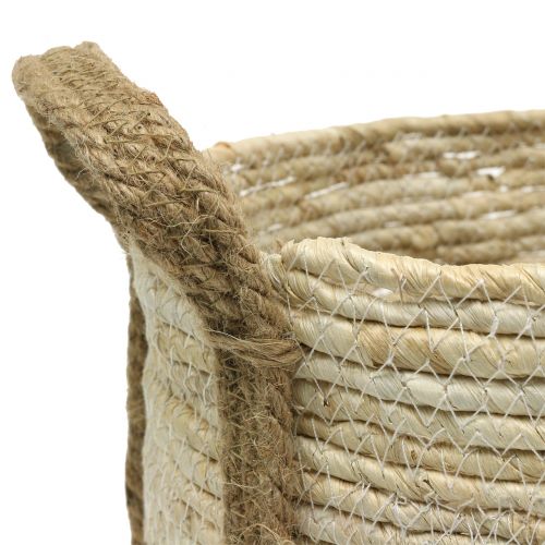 Floristik24 Panier en rotin nature/marron Ø40/32/26cm 3pcs