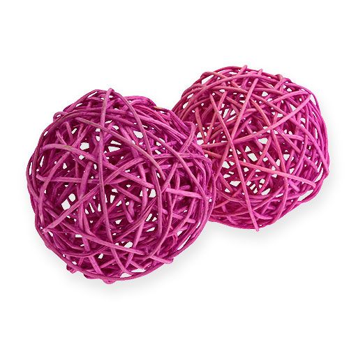 Floristik24 Boule de rotin 10 cm mauve 10 p.