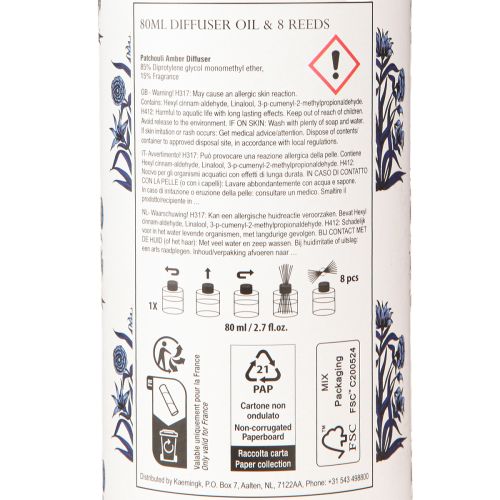 Article Diffuseur de parfum d'ambiance Patchouli et Pivoine Assortiment Ø7cm 80ml 2pcs