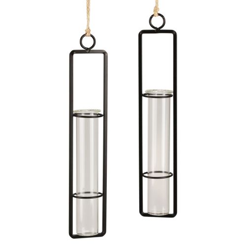 Décoration tube à essai pour suspendre des mini vases en verre H22,5cm 2pcs