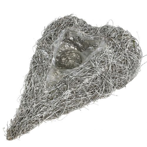 Cœur à garnir en sarments de vigne blanchi 35 x 23 cm 1 p. | Floristik24.fr