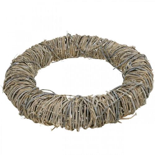 Article Couronne de vigne couronne décorative décoration rustique blanc lavé Ø38cm