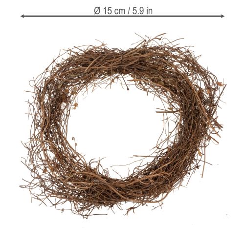 Article Couronne de vigne naturelle Ø15cm, lot de 10 - Idéale pour les décorations d'automne, de Noël, de Pâques et de deuil