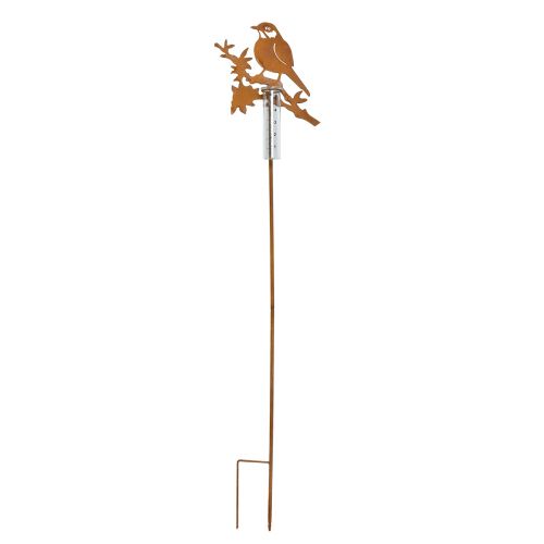 Article Bouchon de jardin pluviomètre oiseau rouille 23x7,5x110cm