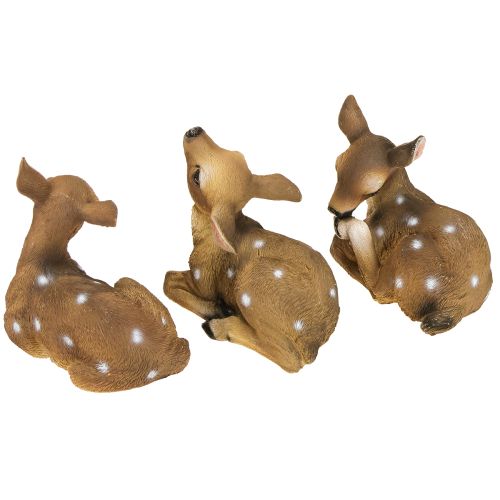 Article Décoration de cerf faon couché décoration de table 13 × 6,5 × 12 cm 3 pièces