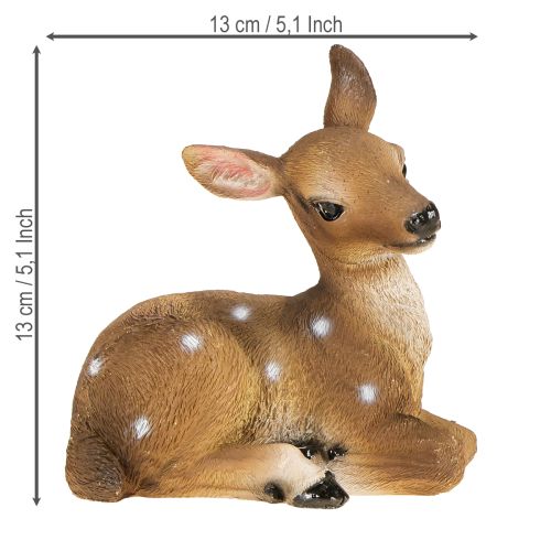 Article Décoration de cerf faon couché décoration de table 13 × 6,5 × 12 cm 3 pièces