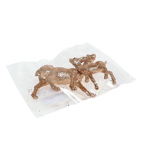 Floristik24 Cerf avec fauve 10cm or clair avec mica