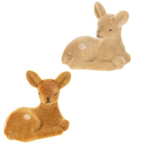 Figurine faon couché en plastique pour décoration intérieure, 8 cm, lot de 6 acheter | Floristik24.fr