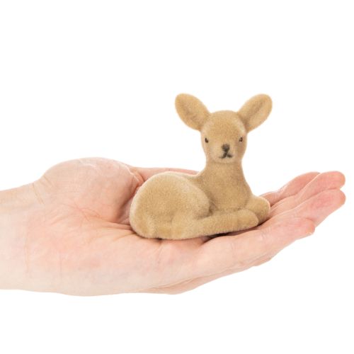 Figurine faon couché en plastique pour décoration intérieure, 8 cm, lot de 6 | Floristik24.fr
