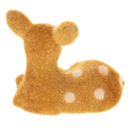 Figurine faon couché en plastique pour décoration intérieure, 8 cm, lot de 6 | Floristik24.fr