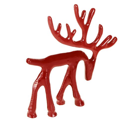 Article Figurine décorative renne en métal décoration de table Noël rouge 15cm