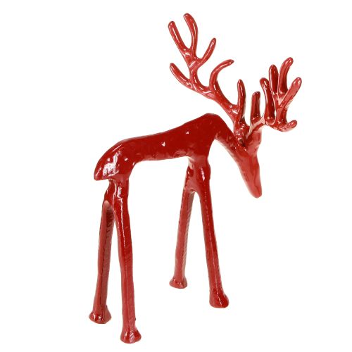 Article Figurine de renne Déco de Noël métal Rouge, 16×13×19cm