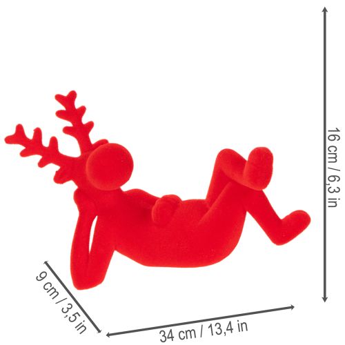 Figurine décorative renne rouge design moderne 24 cm lot de 2 | Floristik24.fr