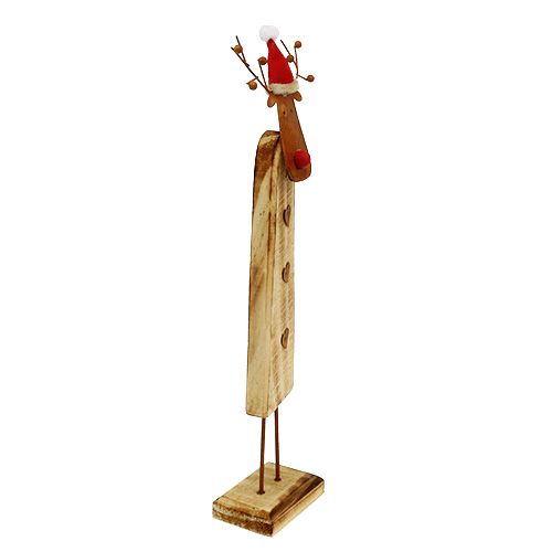 Floristik24 Renne avec chapeau bois nature 32cm