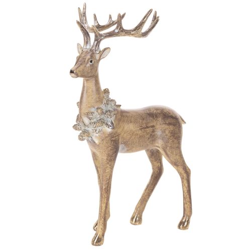Décoration Figurine Cerf Debout avec Bois et Pommes de Pin 41 cm acheter | Floristik24.fr