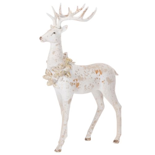 Décoration de cerf en résine avec ornements en pomme de pin 49 cm acheter | Floristik24.fr