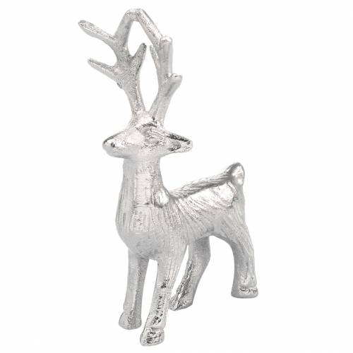 Floristik24 Renne déco en métal argenté 6,5 × H12,5cm 3pcs