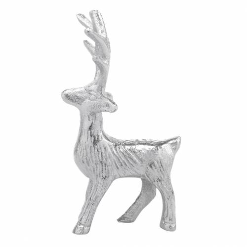 Floristik24 Renne déco en métal argenté 6,5 × H12,5cm 3pcs