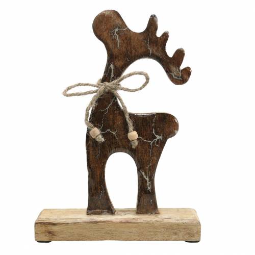 Floristik24 Motif feu de renne en bois émaillé naturel, bois de manguier blanc H22,5cm