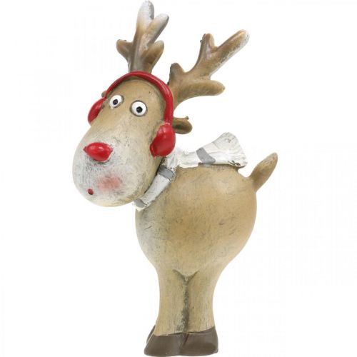Floristik24 Figurine déco renne Noël avec écharpe 7×4.5×12cm 4pcs