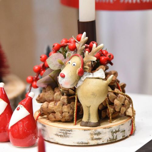 Floristik24 Figurine déco renne Noël avec écharpe 7×4.5×12cm 4pcs