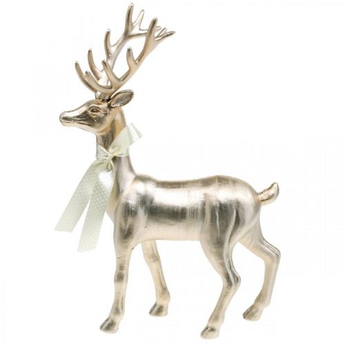 Floristik24 Figurine déco cerf debout champagne décoration Avent 36cm