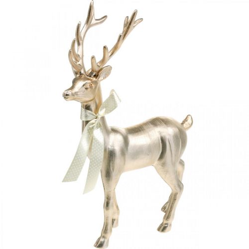 Floristik24 Figurine déco cerf debout champagne décoration Avent 36cm