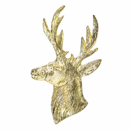 Floristik24 Buste de renne décoratif métal doré 8cm × 4,8cm 8 pcs