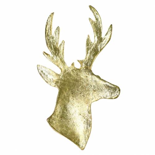 Floristik24 Buste de renne décoratif métal doré 8cm × 4,8cm 8 pcs