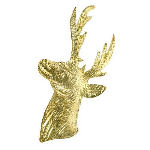 Floristik24 Buste de renne décoratif métal doré 8cm × 4,8cm 8 pcs